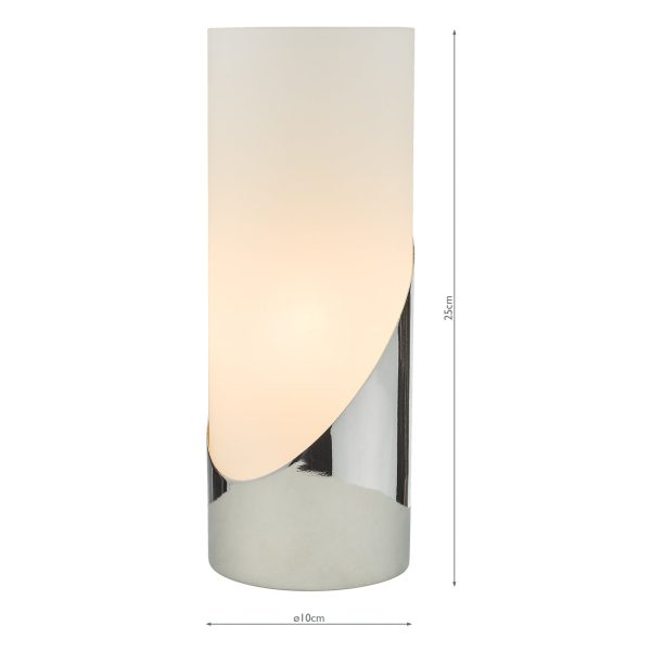 Faris Touch Table Lamp Polished Chrome Opal Glass - Image 5