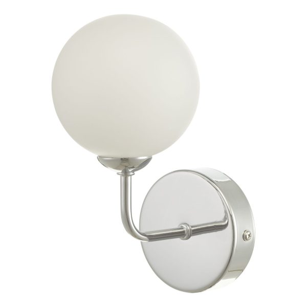 Feya 1 Light Wall Light Polished Chrome Opal Glass - Image 2