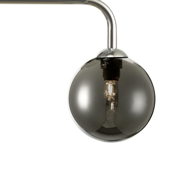 Feya 3 Light Bar Pendant Polished Chrome Smoked Glass - Image 2