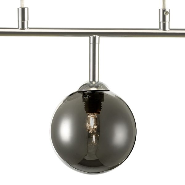 Feya 3 Light Bar Pendant Polished Chrome Smoked Glass - Image 3