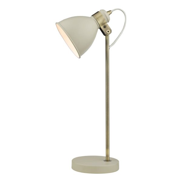 Frederick Task Table Lamp Gloss Cream Antique Brass