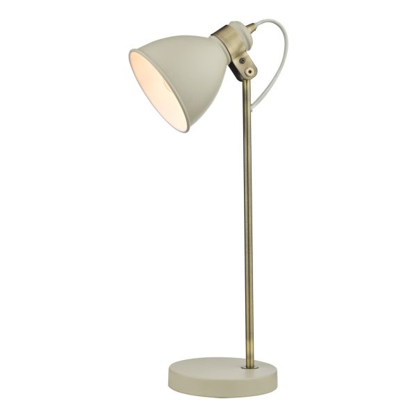 Frederick Task Table Lamp Gloss Cream Antique Brass - Image 3