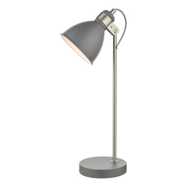 Frederick Task Table Lamp Dark Grey Satin Chrome