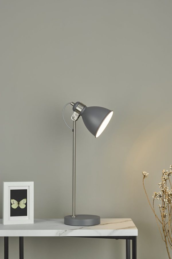 Frederick Task Table Lamp Dark Grey Satin Chrome - Image 5