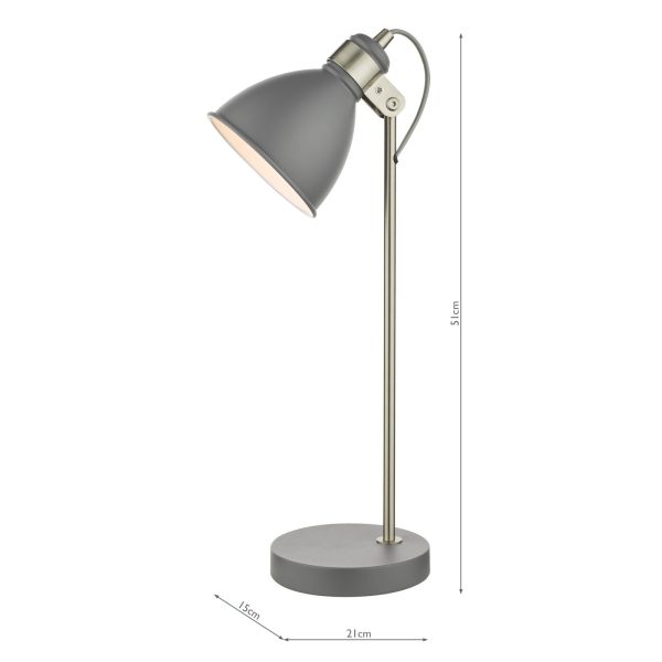 Frederick Task Table Lamp Dark Grey Satin Chrome - Image 8