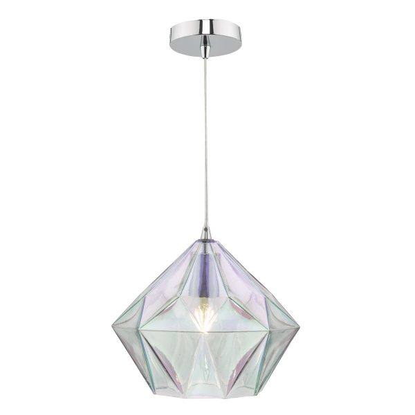 Gaia 1Lt Pendant Polished Chrome & Glass