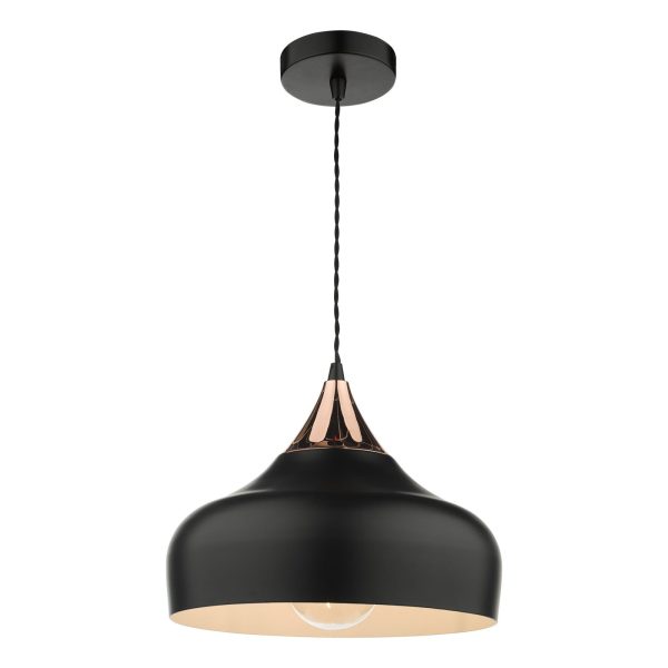 Gaucho 1 Light Single Pendant Black And Copper