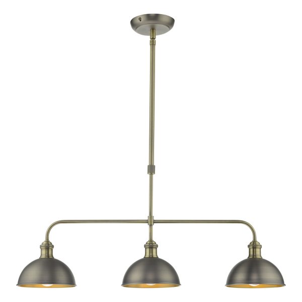 Governor 3 Light Bar Antique Chrome Antique Brass