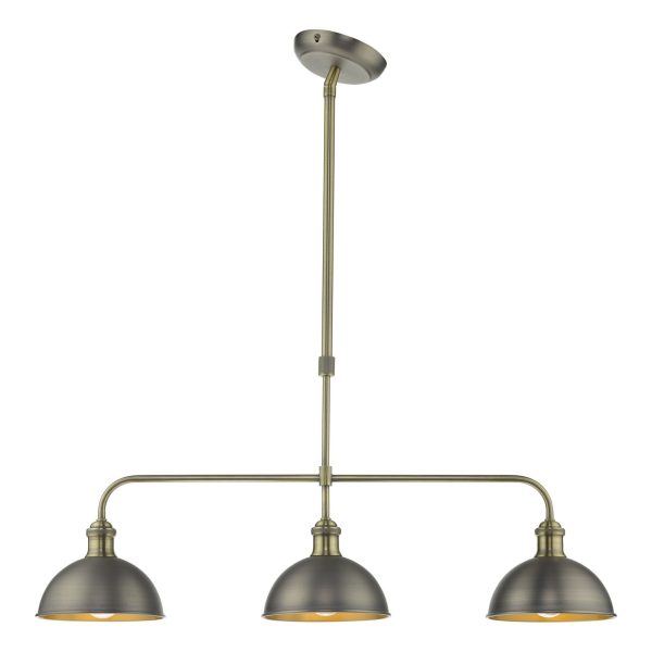 Governor 3 Light Bar Antique Chrome Antique Brass - Image 2