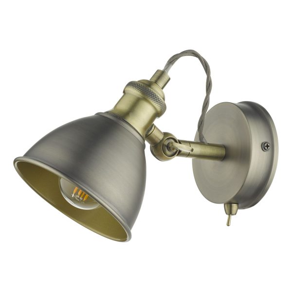 Governor Single Spotlight Antique Chrome Antique Brass - Image 2