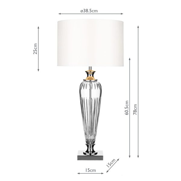 Hinton Table Lamp Crystal complete with Shade - Image 5