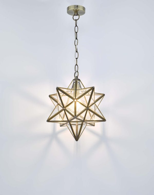 Ilario Pendant Antique Brass & Glass - Image 3