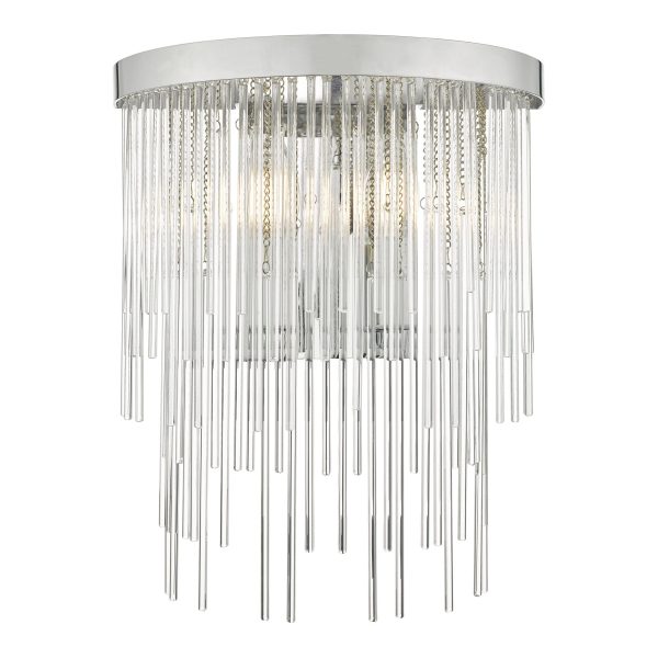 Isla 2 Light Wall Light Polished Chrome And Clear Glass