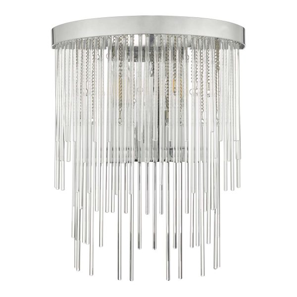 Isla 2 Light Wall Light Polished Chrome And Clear Glass - Image 2