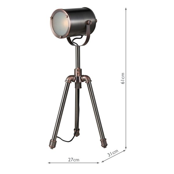 Jake Task Table Lamp Antique Silver And Copper - Image 2