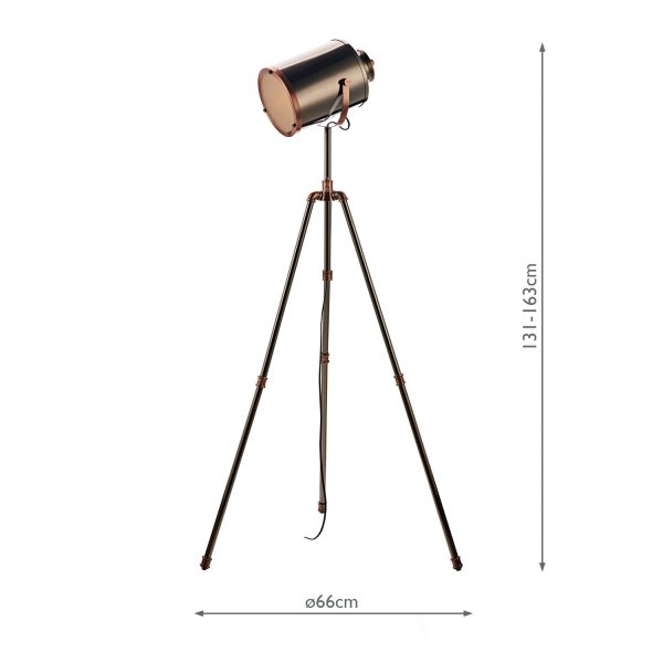 Jake Task Floor Lamp Antique Silver And Copper - Image 2