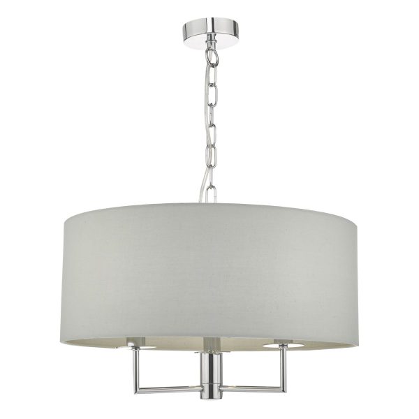 Jamelia 3lt Pendant Polished Chrome & Grey