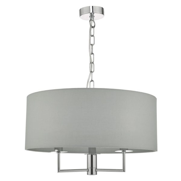 Jamelia 3lt Pendant Polished Chrome & Grey - Image 2