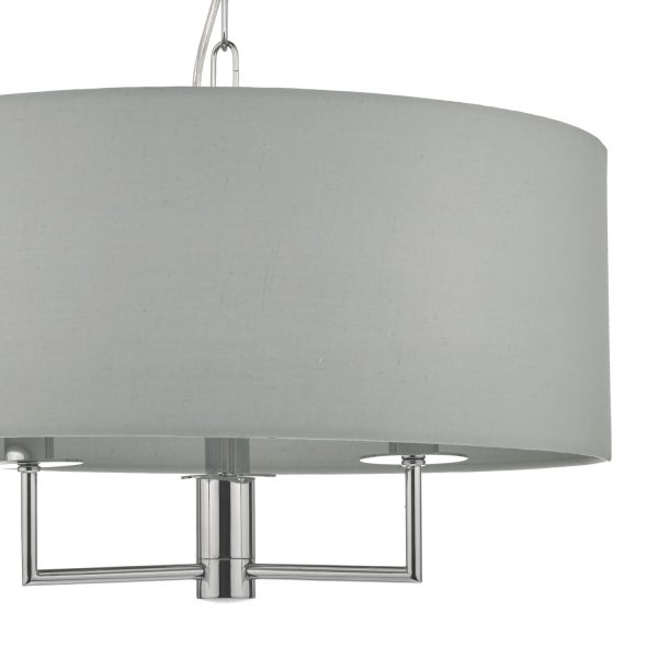 Jamelia 3lt Pendant Polished Chrome & Grey - Image 4