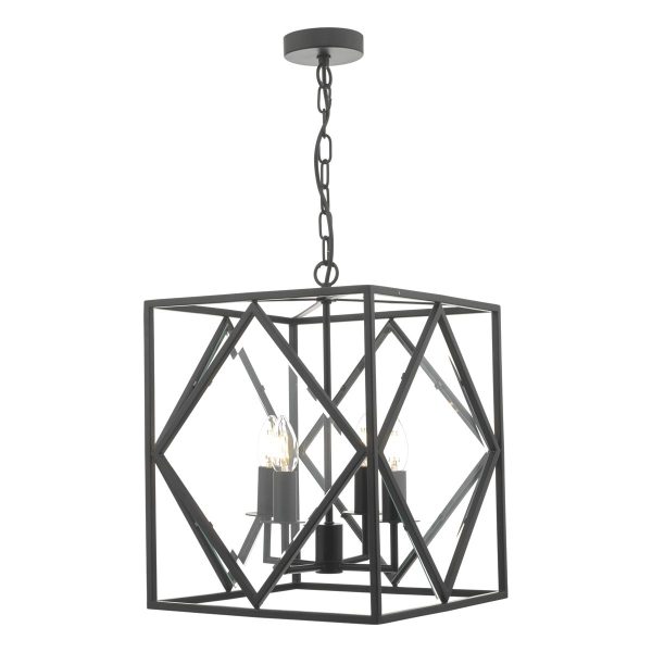 Jepsen 4lt Lantern Black & Bevelled Edge Glass