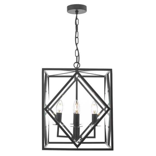 Jepsen 4lt Lantern Black & Bevelled Edge Glass - Image 3