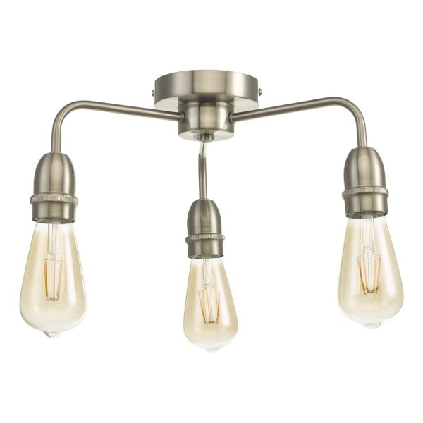 Kiefer 3 Light Flush Satin Chrome - Image 2