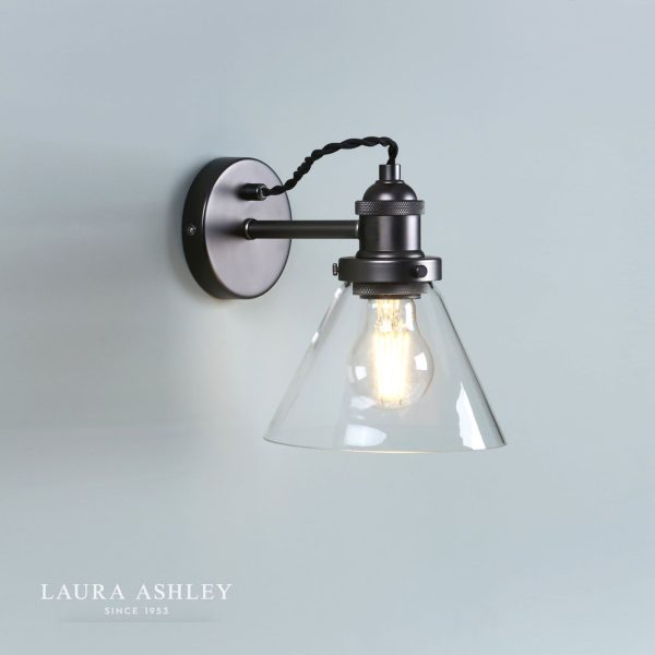 Laura Ashley Isaac Industrial Nickel 1 Light Wall Light - Image 4