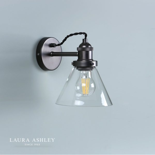 Laura Ashley Isaac Industrial Nickel 1 Light Wall Light - Image 5