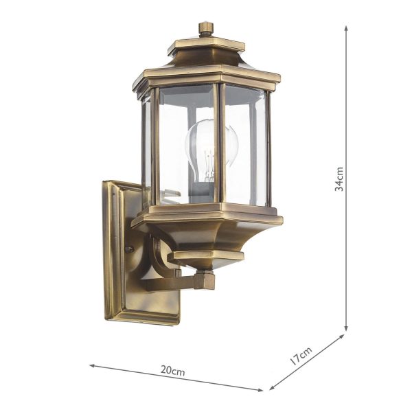 Ladbroke Lantern Antique Brass complete with Bevelled Glass IP44 - Image 5