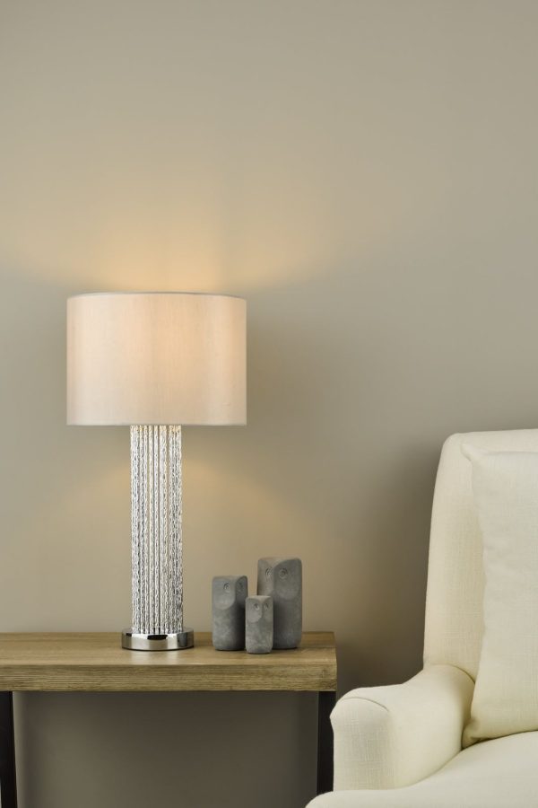 Lazio Table Lamp Silver Rod Base With Shade - Image 8