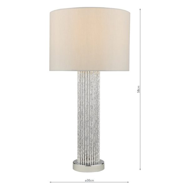 Lazio Table Lamp Silver Rod Base With Shade - Image 9