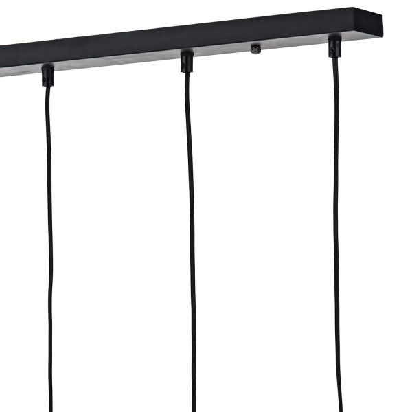 Midi 5 Light Bar Pendant Black & Bright Copper Detail - Image 2