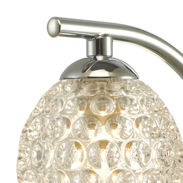 Nakita Wall Light Polished Chrome With Dimpled Glass - Image 3