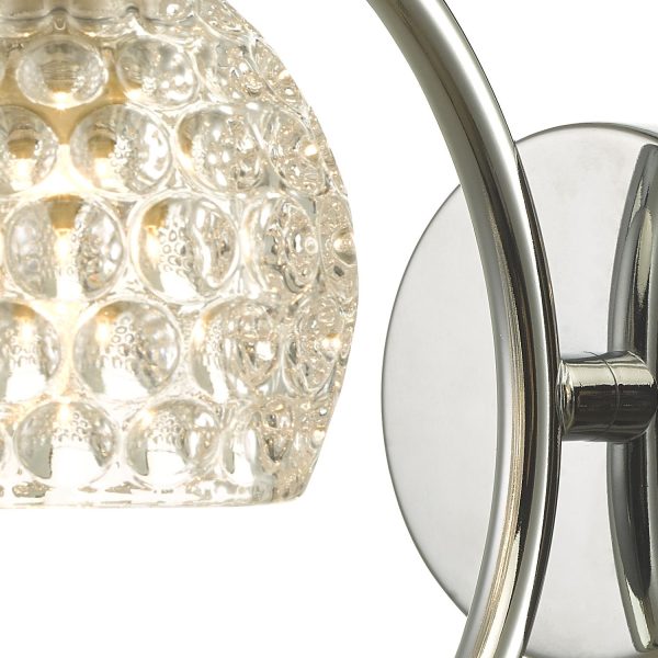 Nakita Wall Light Polished Chrome With Dimpled Glass - Image 4