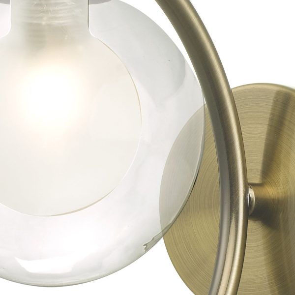 Nakita Wall Light Antique Brass With Clear/Opal Glass - Image 5