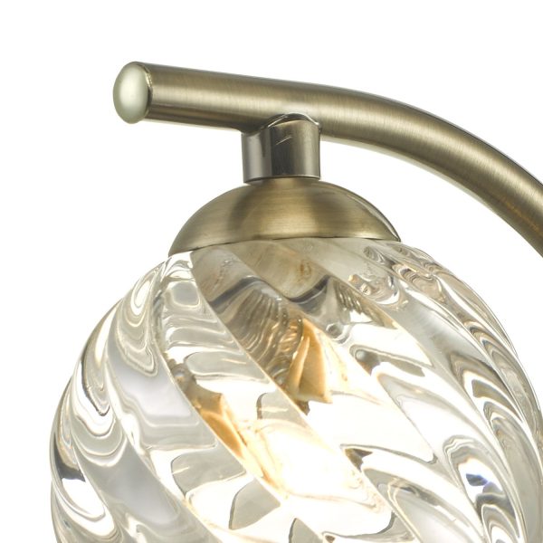 Nakita Wall Light Antique Brass With Twisted Open Glass - Image 4