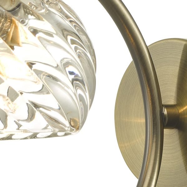 Nakita Wall Light Antique Brass With Twisted Open Glass - Image 5