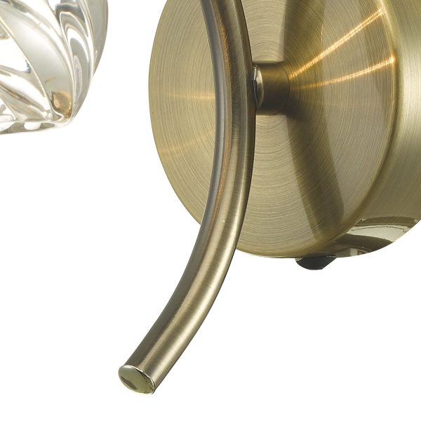 Nakita Wall Light Antique Brass With Twisted Open Glass - Image 6