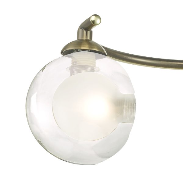 Nakita 3 Light Semi Flush Antique Brass With Clear/Opal Glass - Image 3