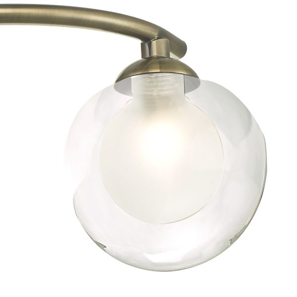 Nakita 3 Light Semi Flush Antique Brass With Clear/Opal Glass - Image 5