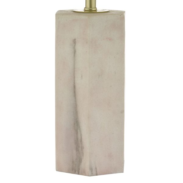 Nalani Table Lamp Pink & Marble Effect With Shade - Image 3