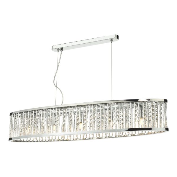 Nantes 5 Light Bar Pendant Polished Chrome Aluminium - Image 4