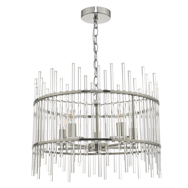 Olyn 5lt Pendant Polished Nickel & Glass - Image 2