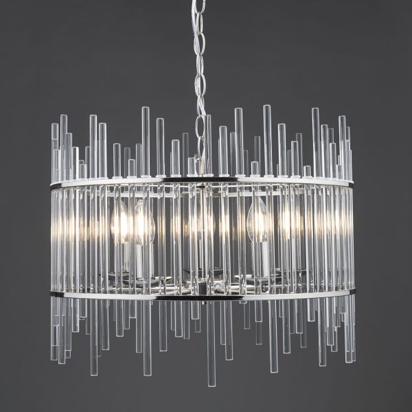 Olyn 5lt Pendant Polished Nickel & Glass - Image 3