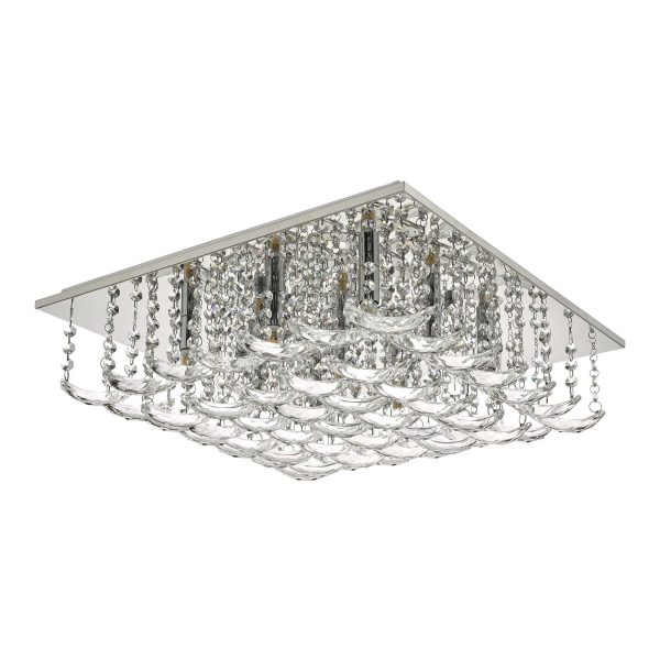 Orella 9 Light Flush Polished Chrome & Crystal - Image 2