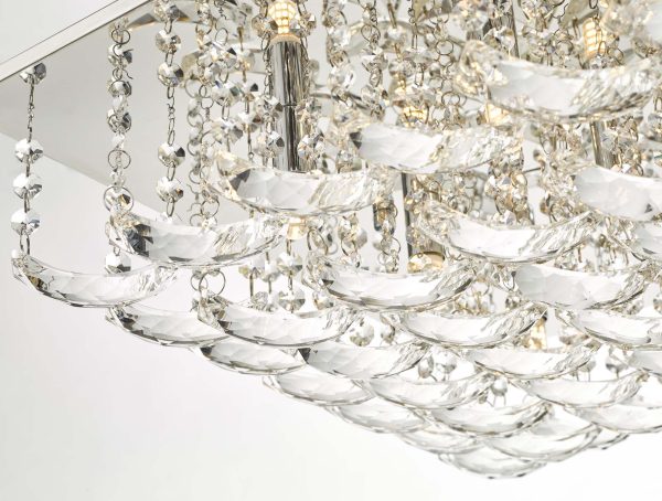 Orella 9 Light Flush Polished Chrome & Crystal - Image 3