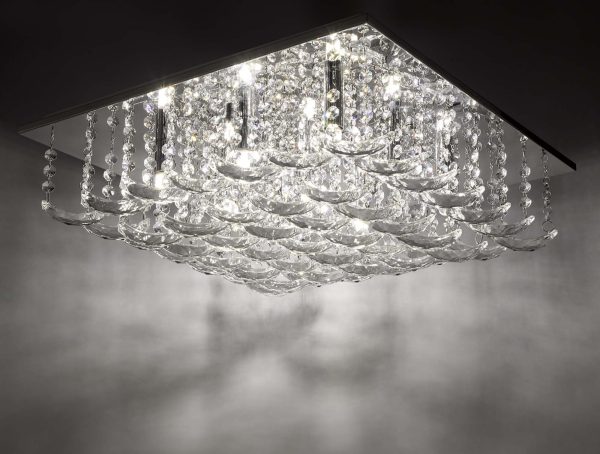 Orella 9 Light Flush Polished Chrome & Crystal - Image 5