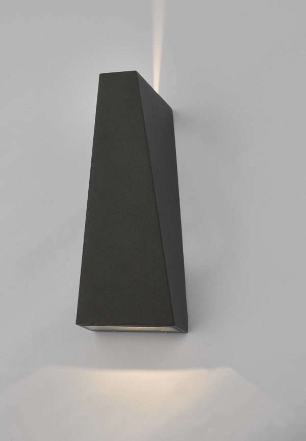 Paco 2 Light Wall Light Angled Anthracite IP65 LED - Image 2