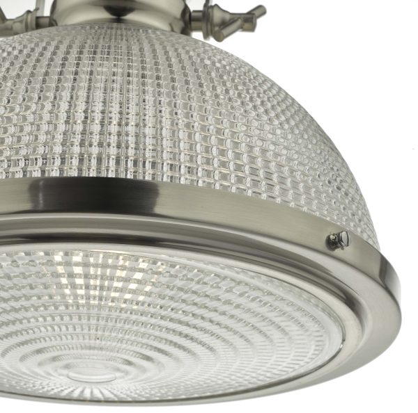 Peyton 1 Light Pendant Satin Nickel And Textured Glass - Image 3