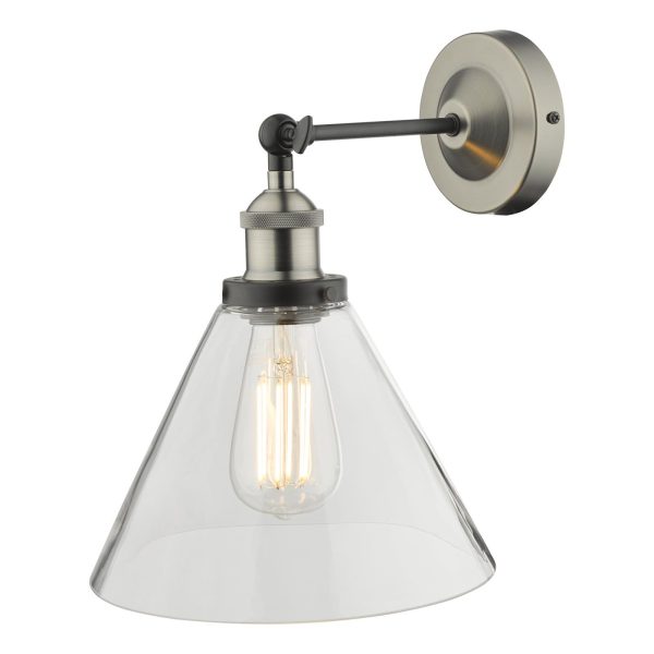 Ray Single Wall Light Antique Nickel Clear Glass - Image 5